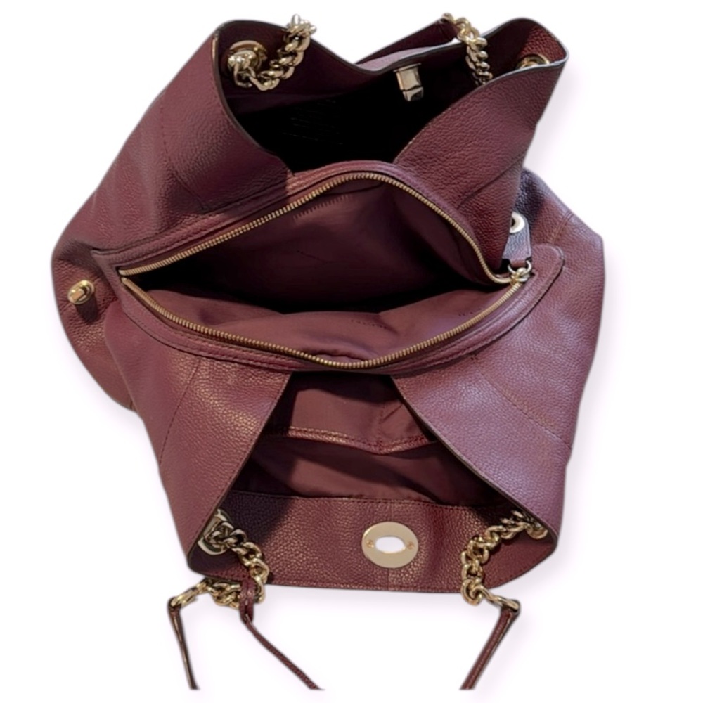 COACH Edie Turnlock Leather Shoulder Bag, Model 36855 with Hold Accents. - Picture 5 of 16
